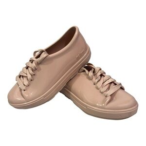 Melissa “Mel” Lace Up Jelly Sneakers Waterproof Little Girl Size 12 Pink